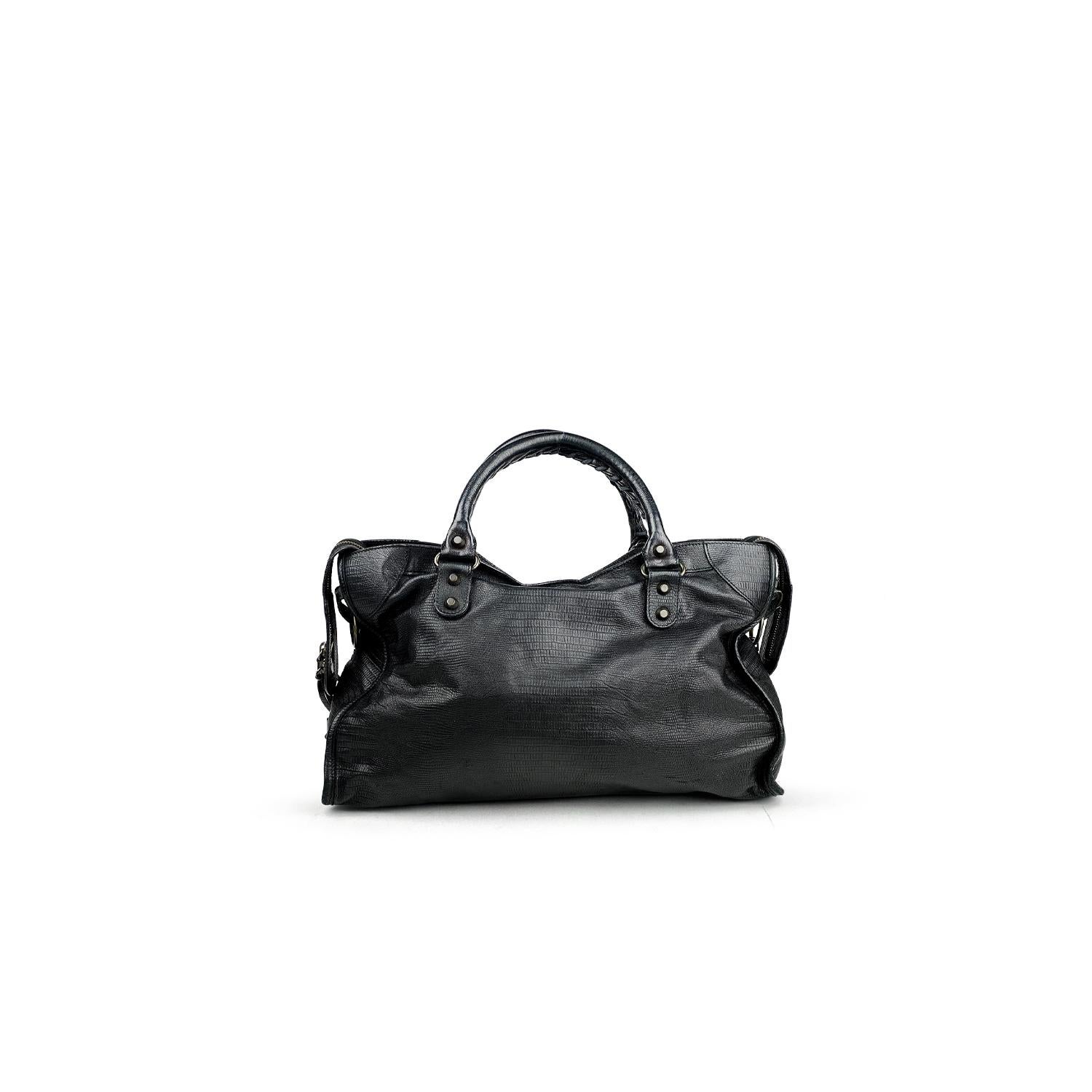 Nero Borsa da città Balenciaga Motocross Classic in vendita