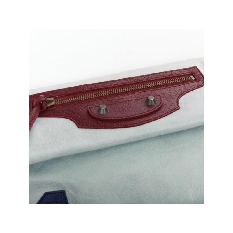 BOLSA BALENCIAGA Motocross Clásico Sobre Bolso azul burdeos tricolor en venta 1