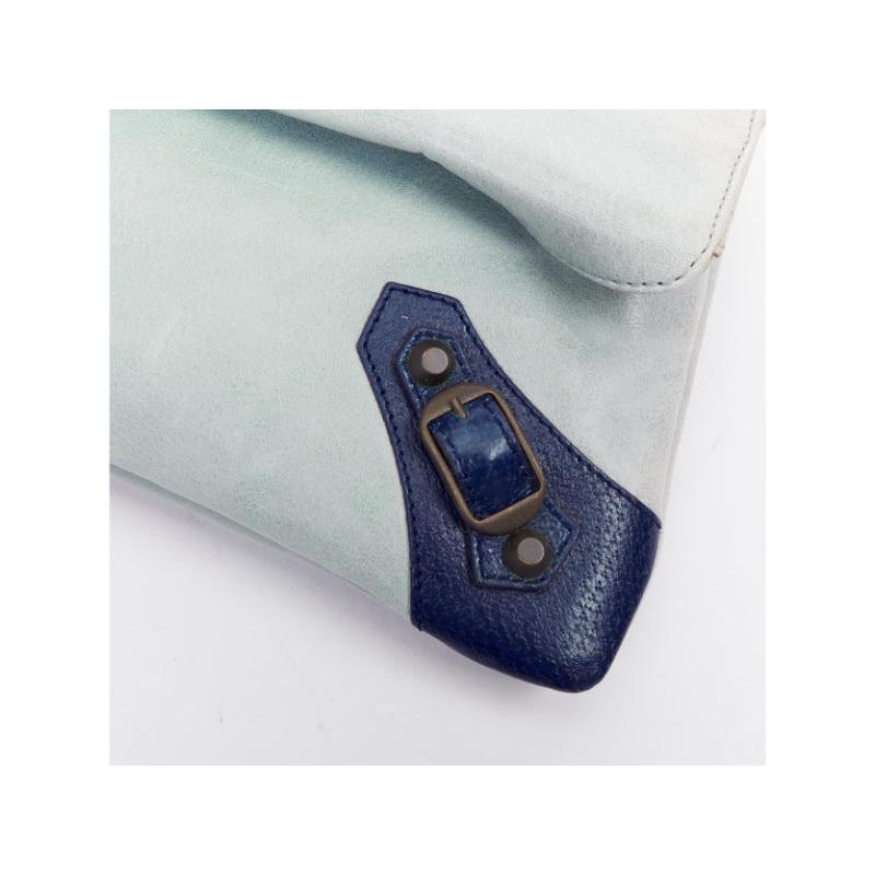 BOLSA BALENCIAGA Motocross Clásico Sobre Bolso azul burdeos tricolor en venta 2