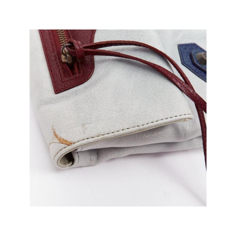 BOLSA BALENCIAGA Motocross Clásico Sobre Bolso azul burdeos tricolor en venta 3