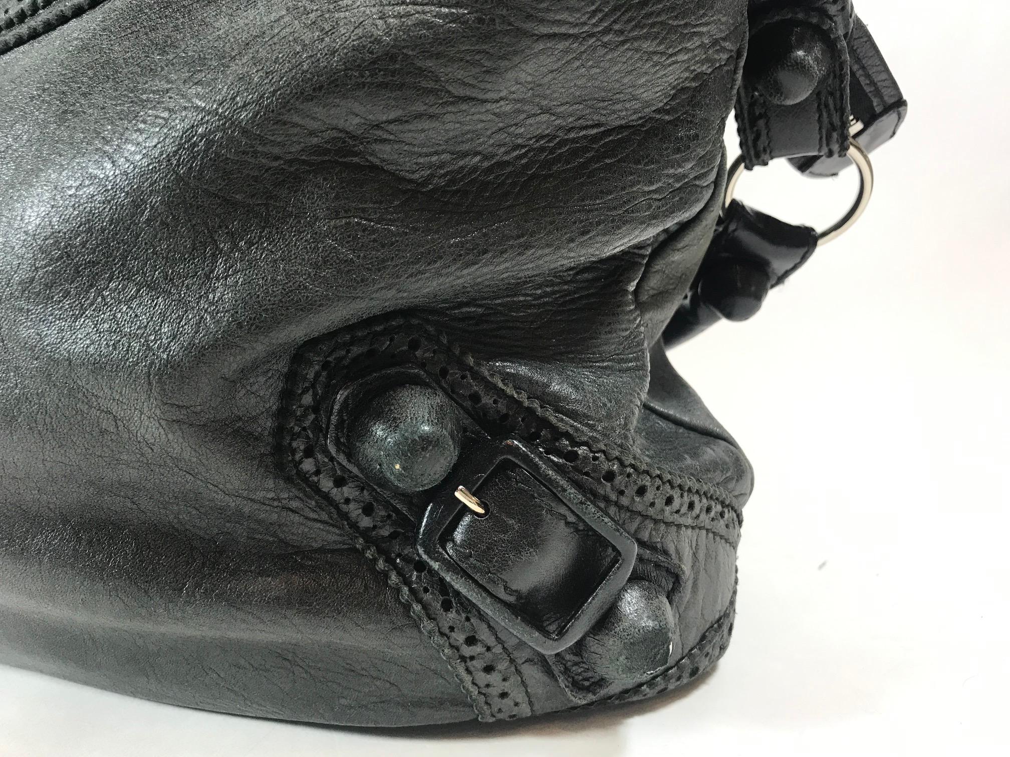Balenciaga Motocross Giant Covered Brogues Day Bag In Good Condition For Sale In Roslyn, NY