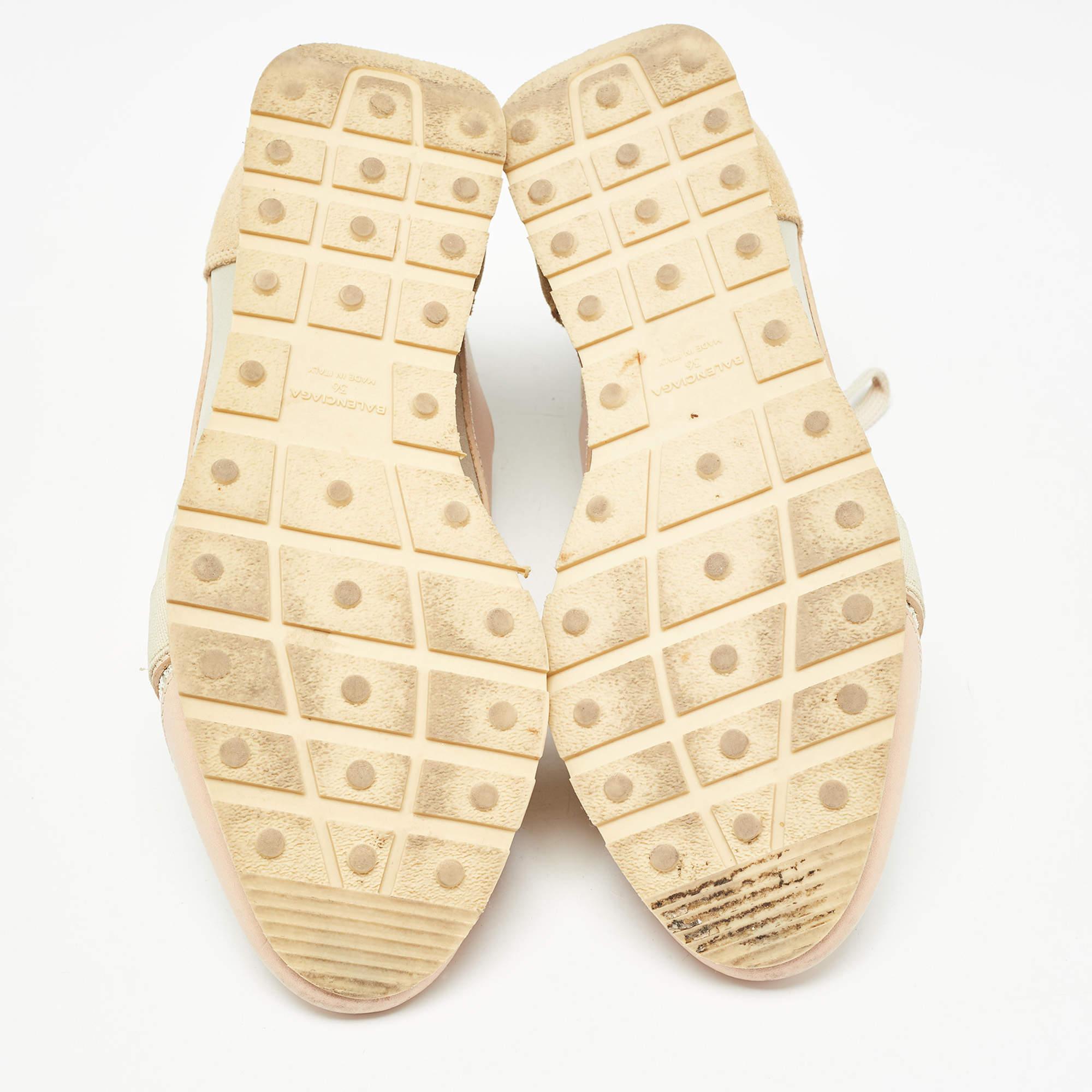 Baskets de course Balenciaga en maille et cuir multicolore, taille 36 en vente 1