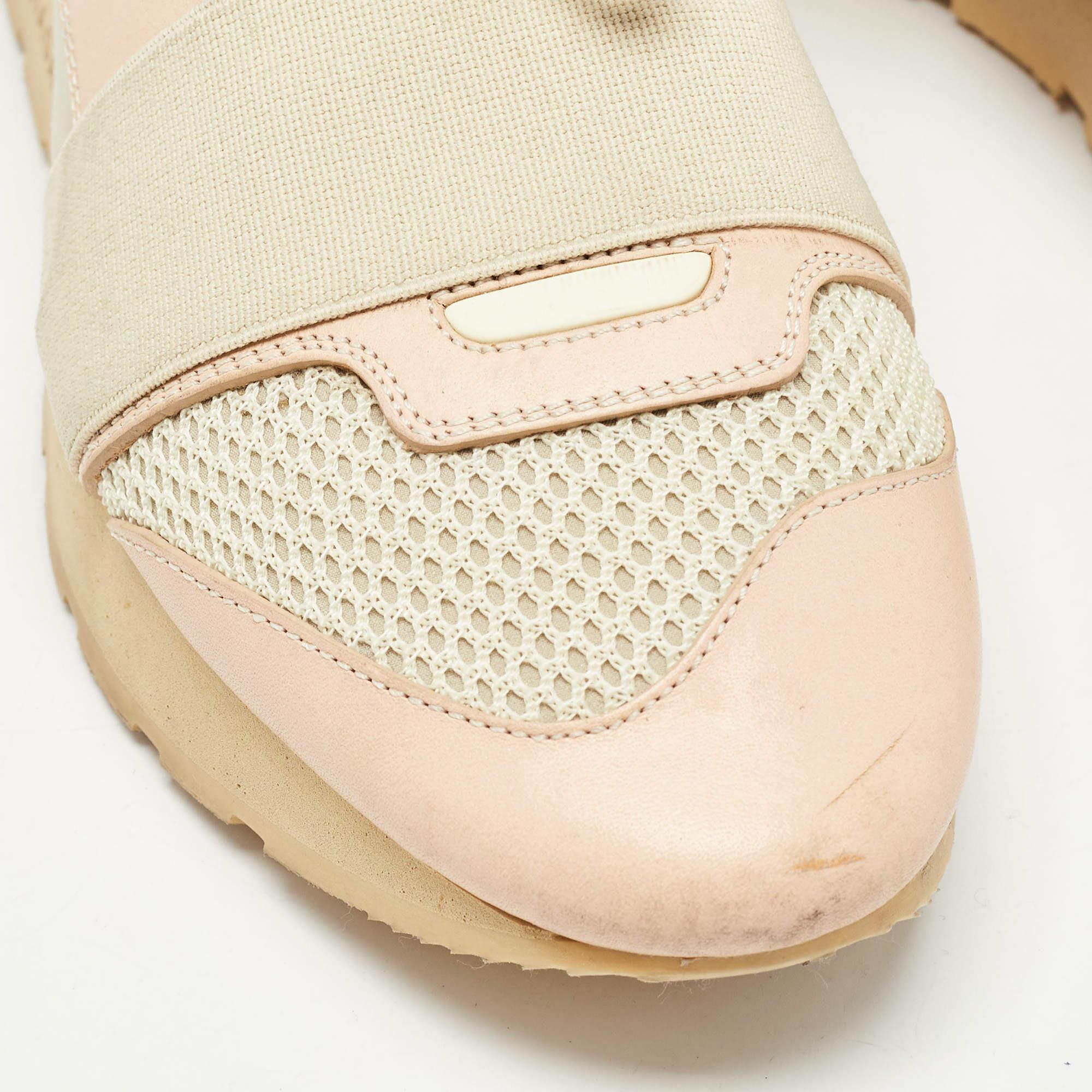Baskets de course Balenciaga en maille et cuir multicolore, taille 36 en vente 2