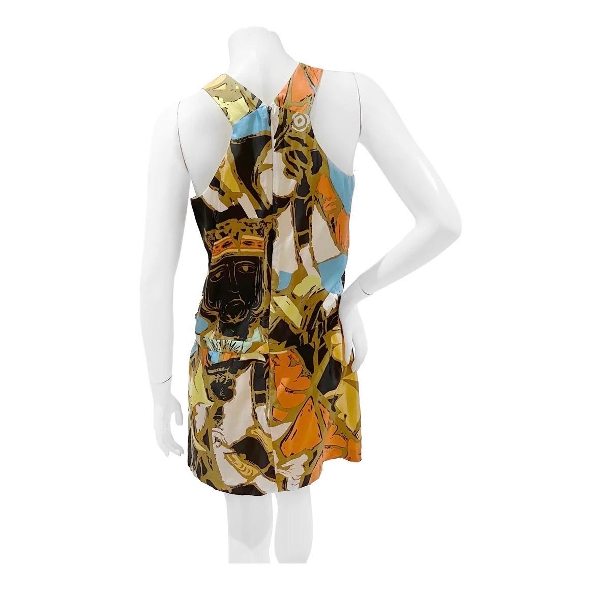 Brown Balenciaga Multicolor Abstract Print Mini Dress (2011)