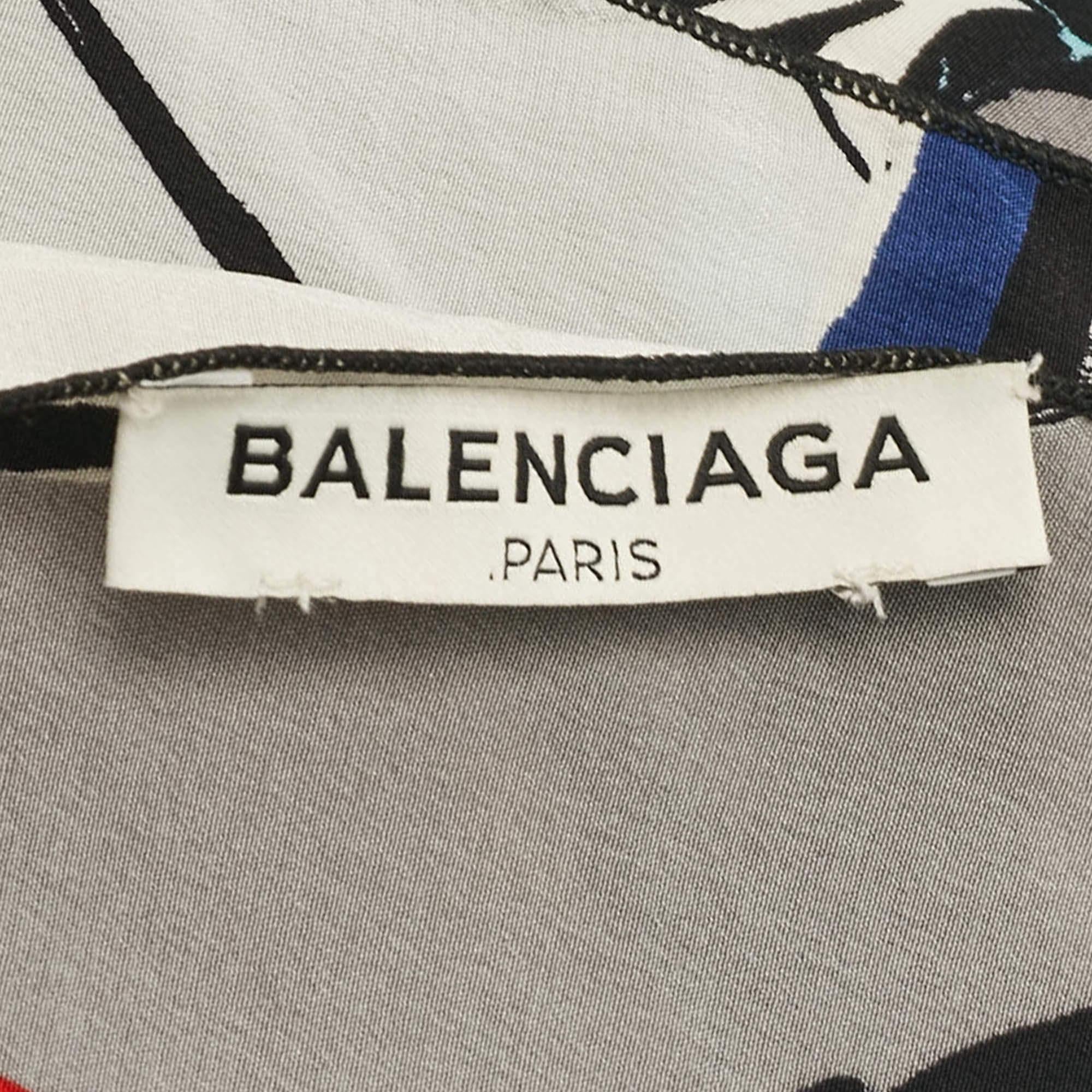 De las mujeres Pañuelo de seda estampado abstracto multicolor Balenciaga en venta