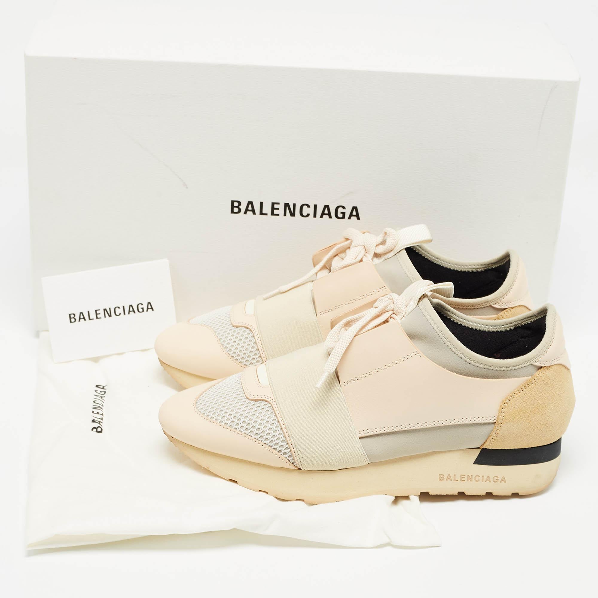 Baskets de course Balenciaga en cuir et tissu multicolore taille 37 en vente 4