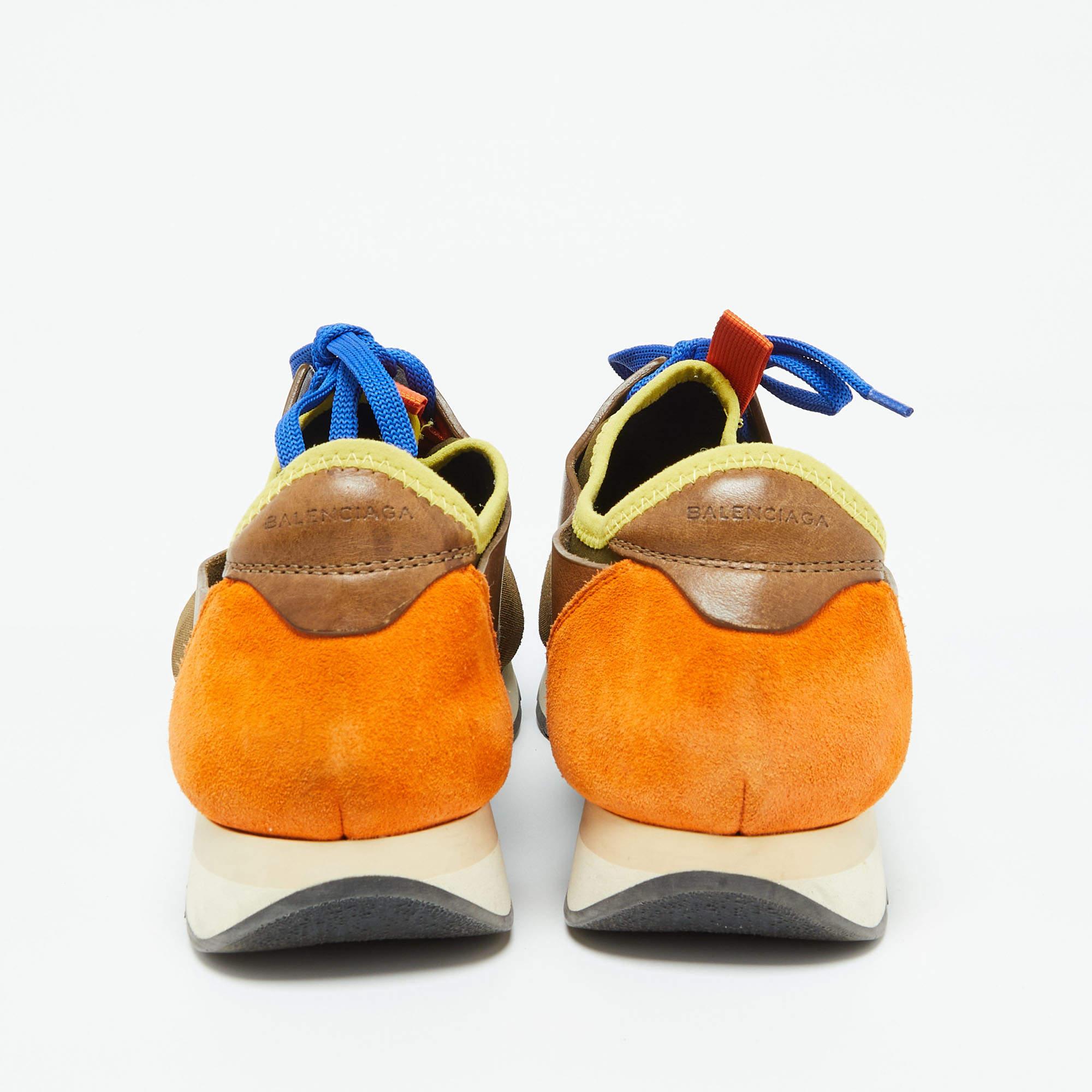 Baskets de course Balenciaga en cuir et tissu multicolore taille 42 Pour femmes en vente