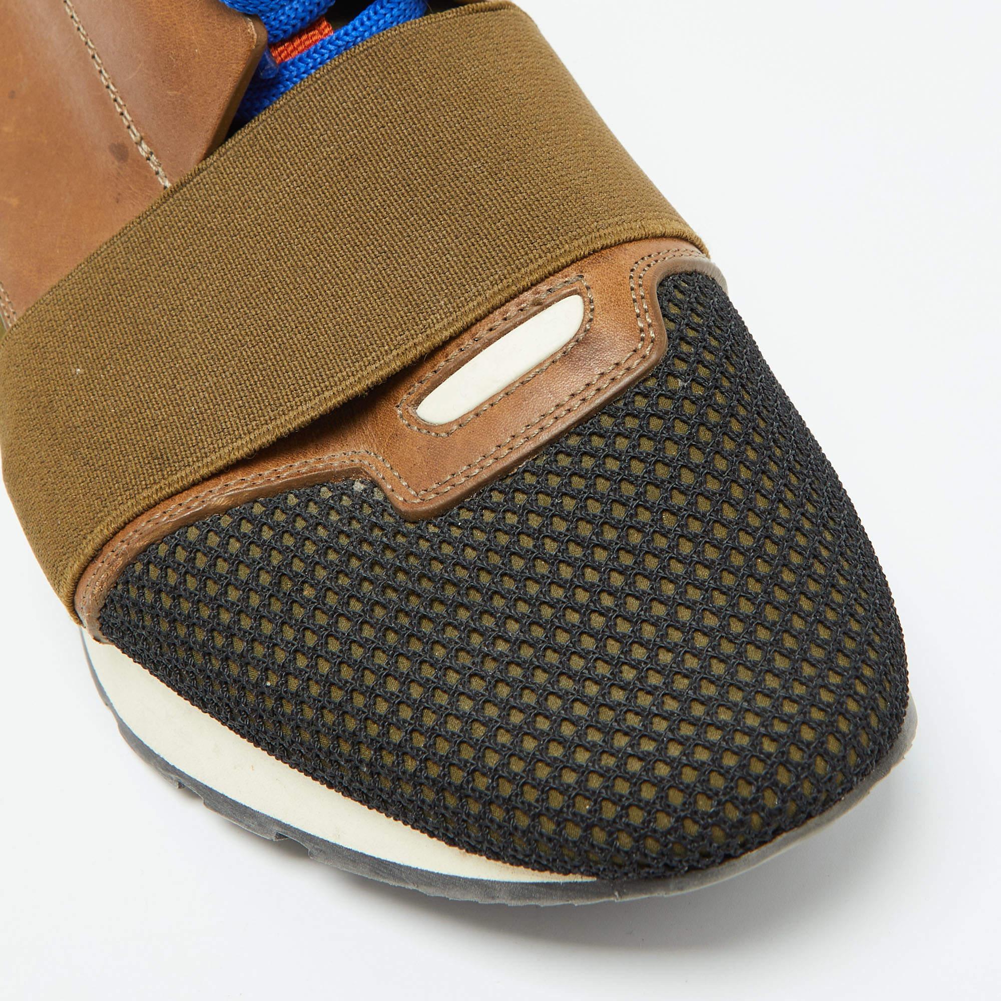 Baskets de course Balenciaga en cuir et tissu multicolore taille 42 en vente 2