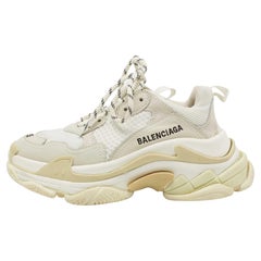 Balenciaga Multicolor Fabric and Leather Triple S Sneakers Size 35