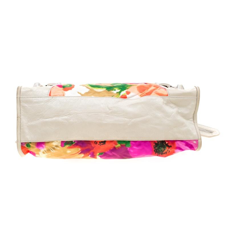 GSH City Tragetasche aus Satin und Leder mit mehrfarbigem Blumenmuster von Balenciaga Damen