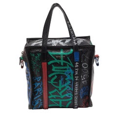 Balenciaga Multicolor Graffiti Leather Bazaar Tote