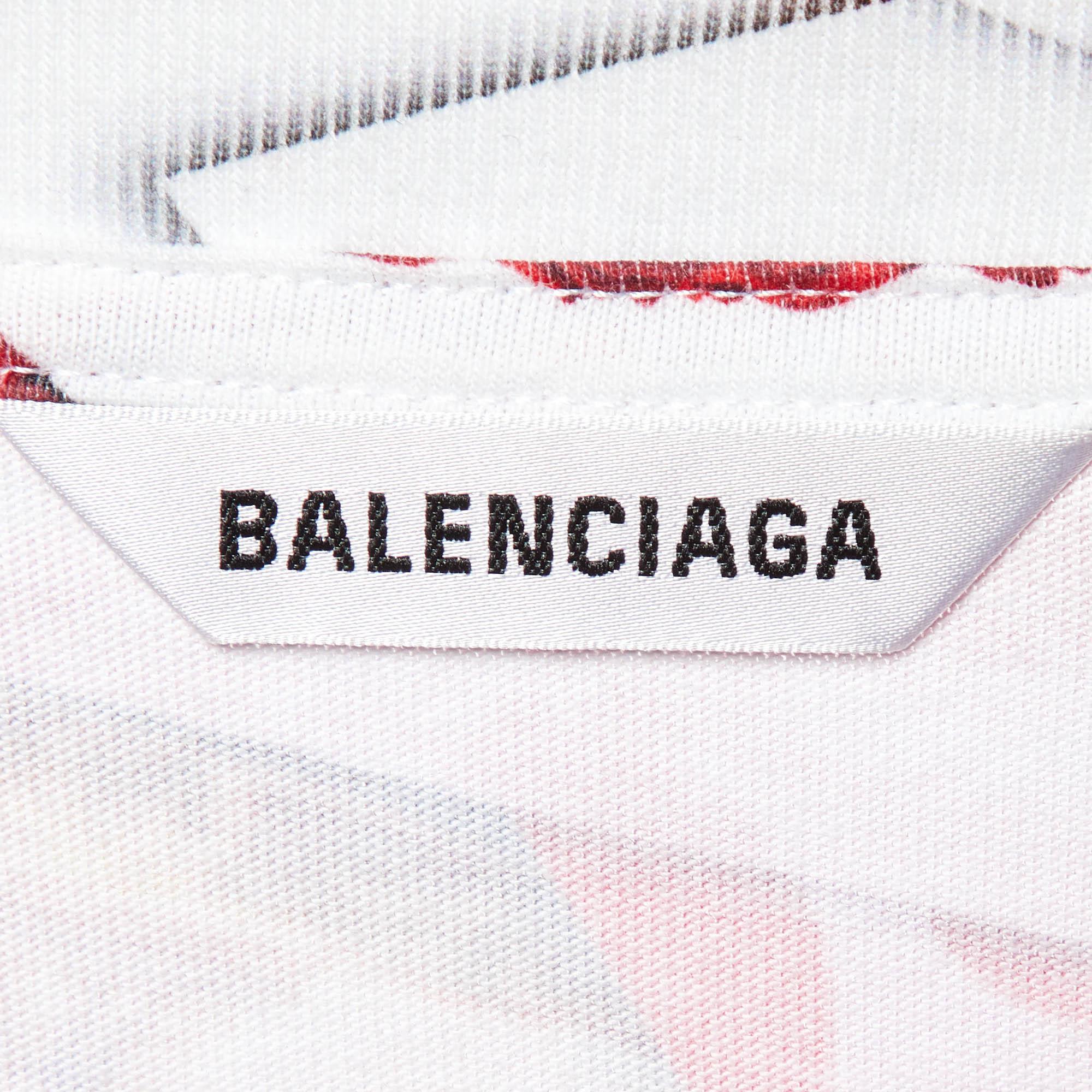 Balenciaga Multicolor Graphic Print Knit Top and Leggings Set XL In New Condition In Dubai, Al Qouz 2