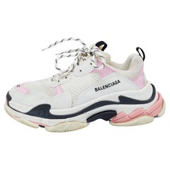 Balenciaga Multicolor Leather and Fabric Triple S Sneakers Size 41