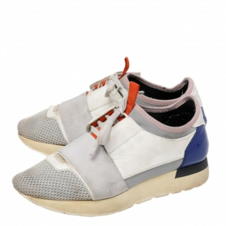 Balenciaga Piel Multicolor Y Malla Race Runner Low Top Sneakers Talla 37 en Bastante bueno estado para la venta en Dubai, Al Qouz 2
