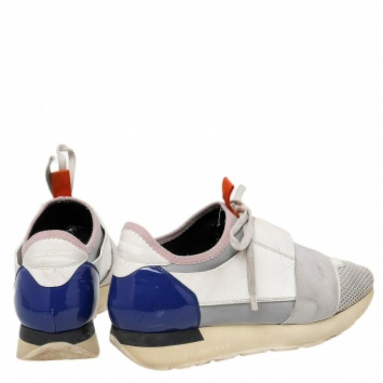 Balenciaga Piel Multicolor Y Malla Race Runner Low Top Sneakers Talla 37 en venta 2
