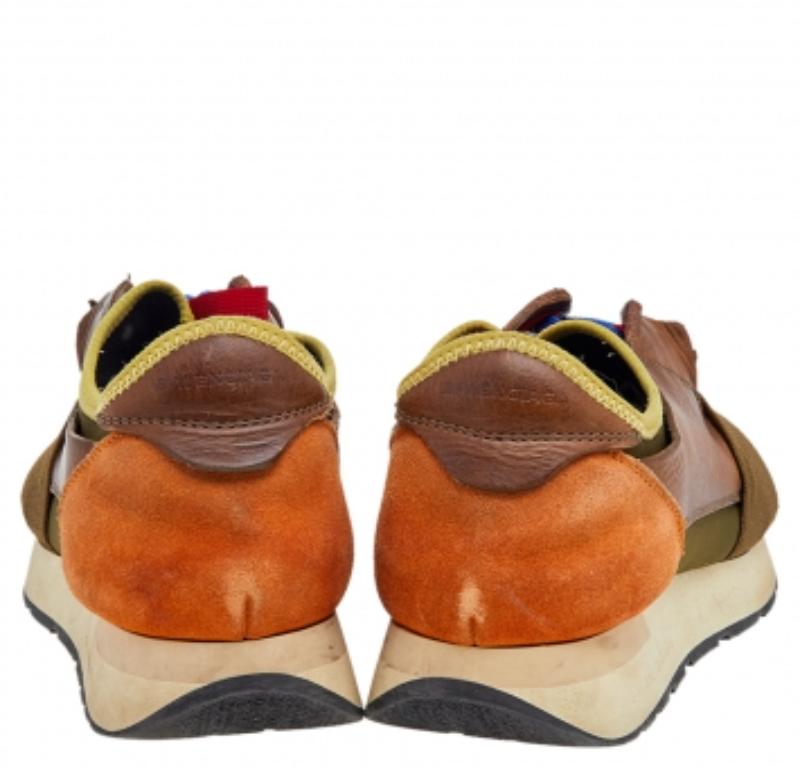 Baskets basses de course Balenciaga en cuir et maille multicolore, taille 38 État moyen - En vente à Dubai, Al Qouz 2