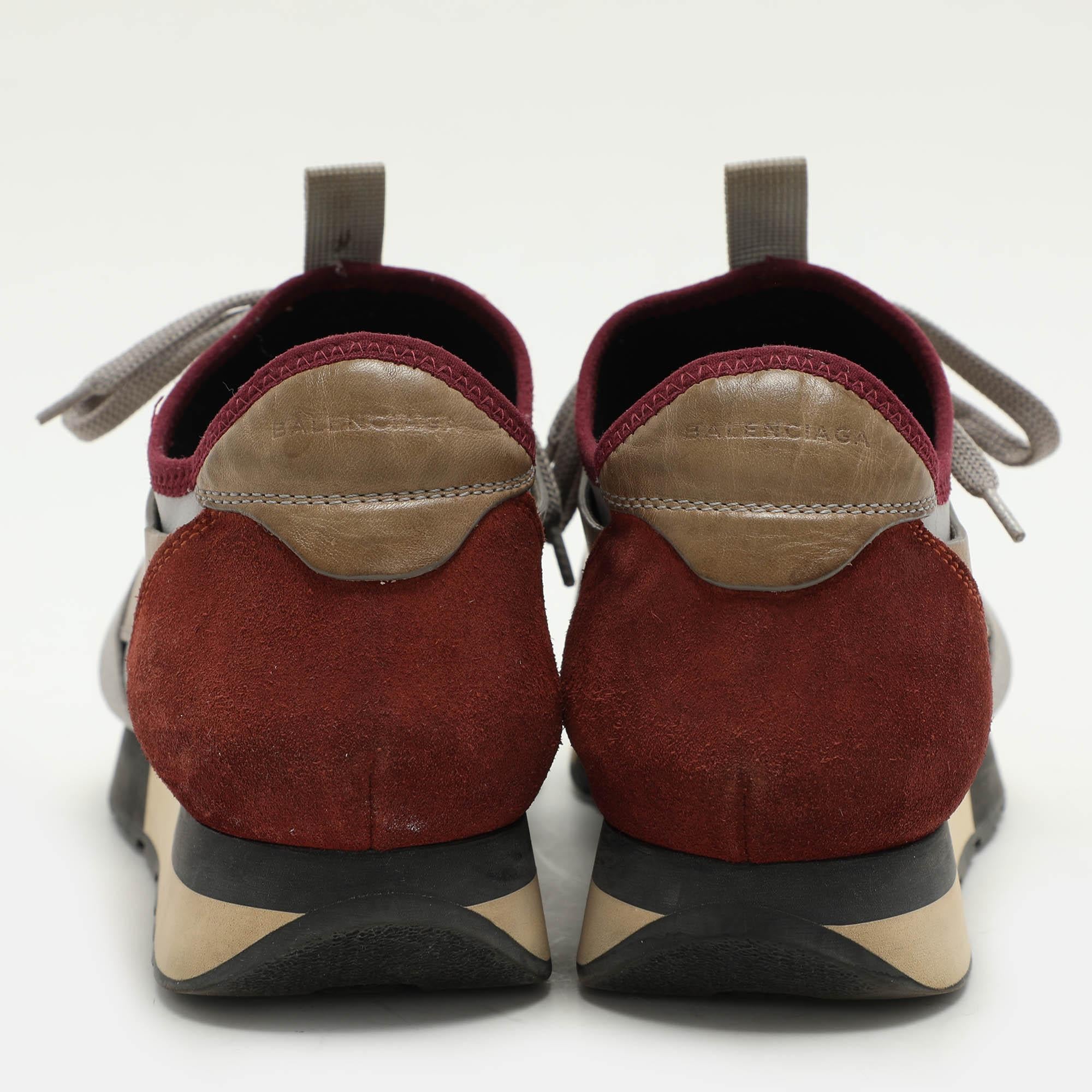 De las mujeres Balenciaga Zapatillas bajas Race Runner de cuero y malla multicolor Talla 38 en venta