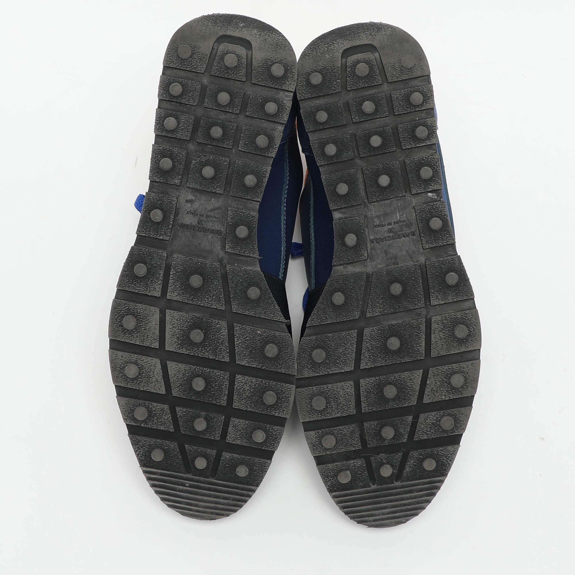 Baskets basses de course Balenciaga en cuir et maille multicolore, taille 38 1