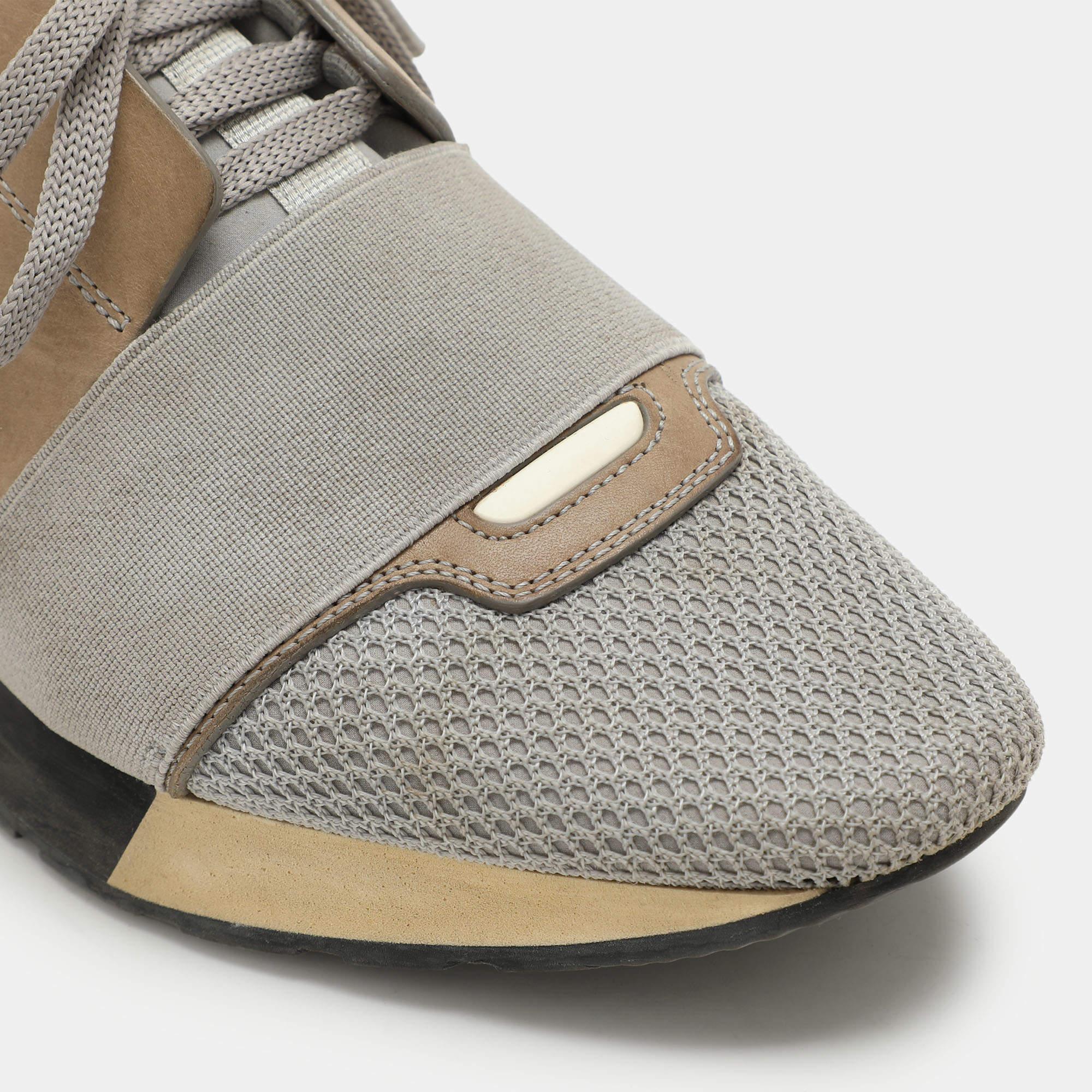 Balenciaga Zapatillas bajas Race Runner de cuero y malla multicolor Talla 38 en venta 2