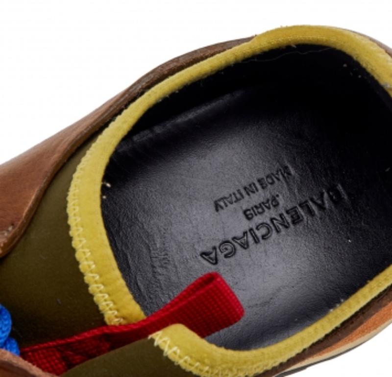 Baskets basses de course Balenciaga en cuir et maille multicolore, taille 38 en vente 2