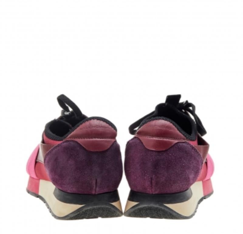 Balenciaga Multicolor Leather And Mesh Race Runner Low Top Sneakers Size 40 For Sale 3