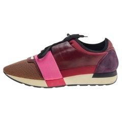 Balenciaga Multicolor Leather And Mesh Race Runner Low Top Sneakers Size 40