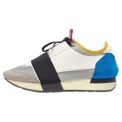 Balenciaga Multicolor Leather and Mesh Race Runner Sneakers