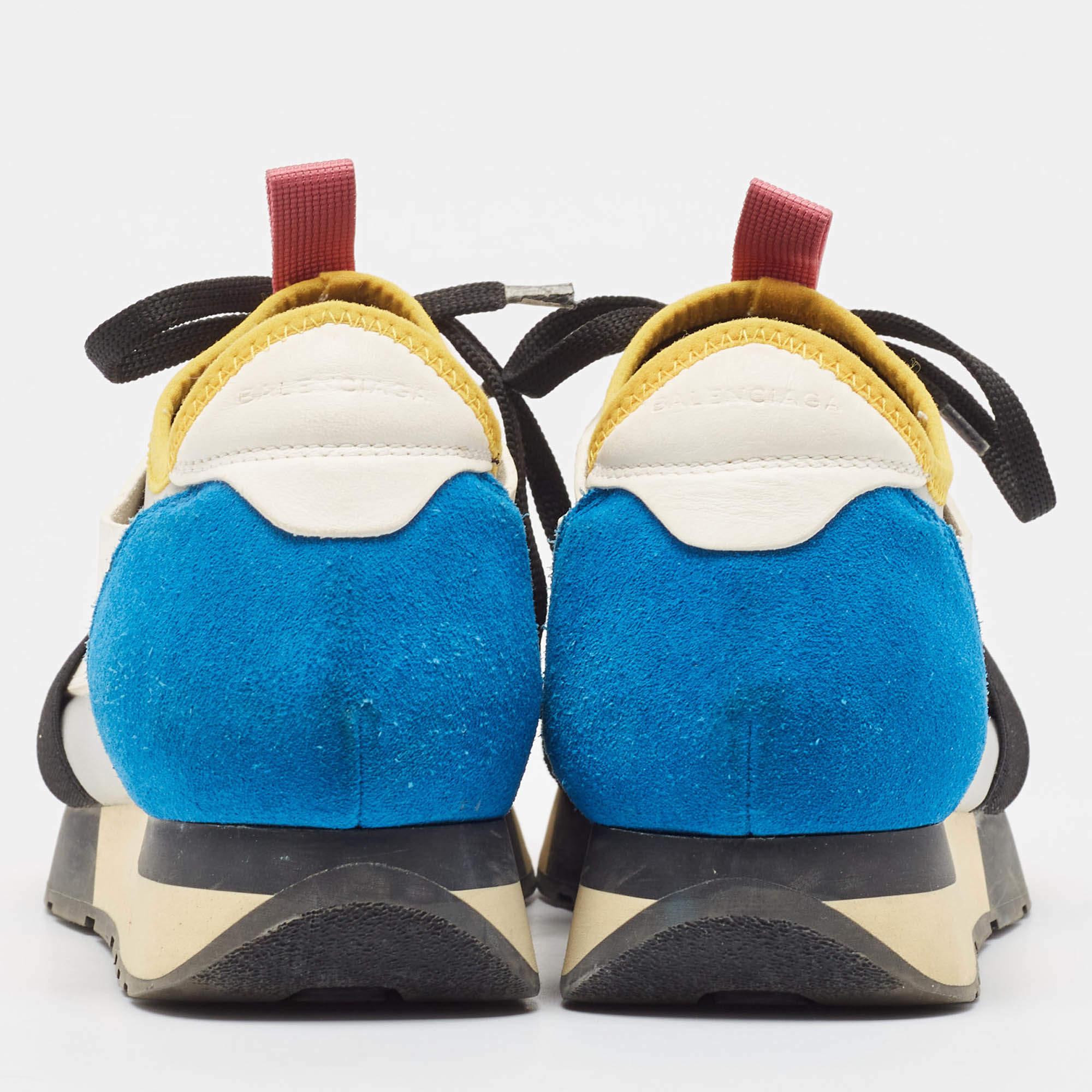 Balenciaga - Baskets de course en cuir et maille multicolores, taille 38 Pour femmes en vente