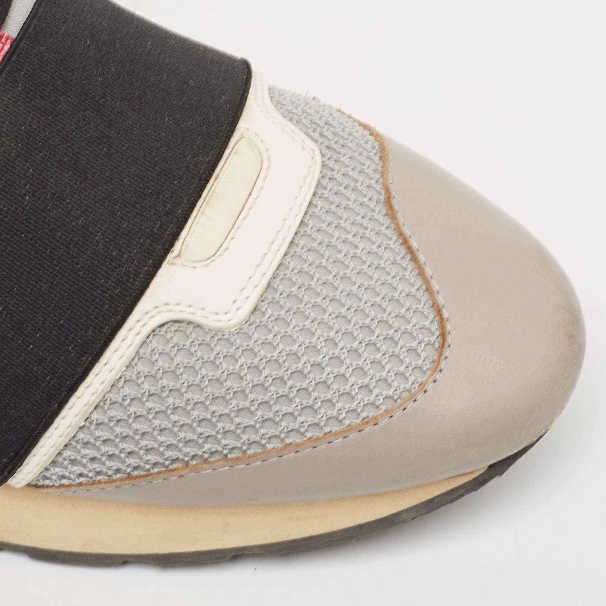 Balenciaga - Baskets de course en cuir et maille multicolores, taille 38 en vente 2