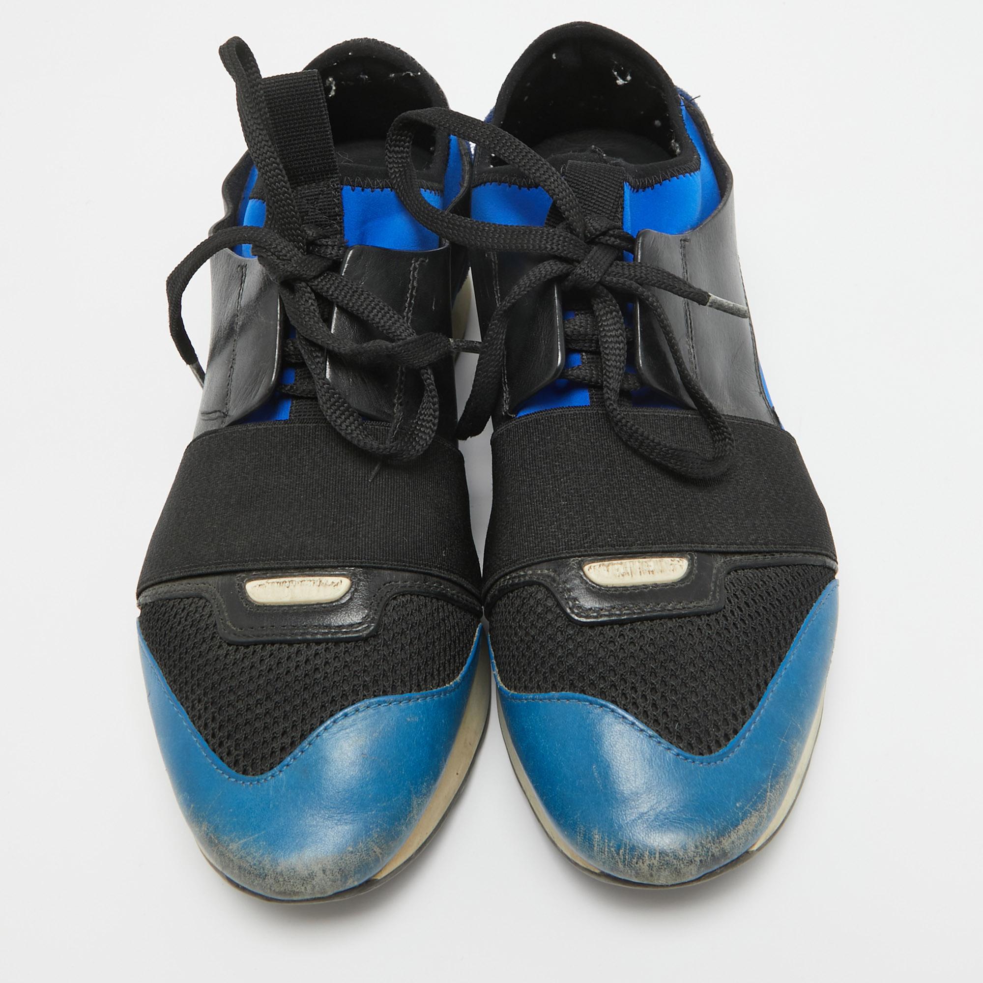 Violet Balenciaga - Baskets de course en cuir et maille multicolores, taille 39 en vente