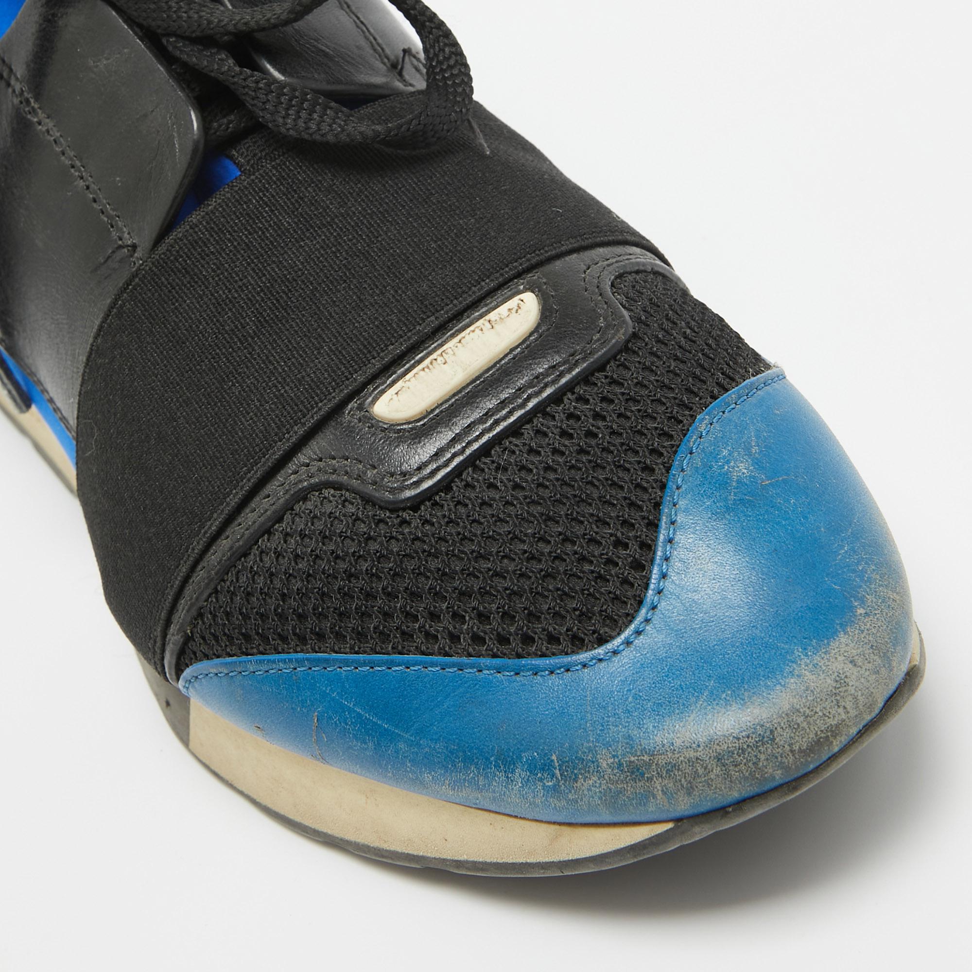Balenciaga - Baskets de course en cuir et maille multicolores, taille 39 en vente 3
