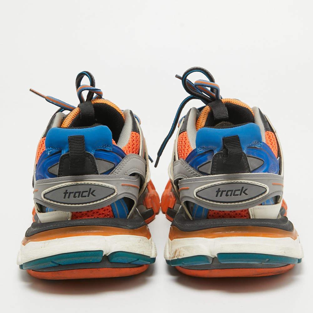 Balenciaga Multicolor Leather and Mesh Track Sneakers Size 38 For Sale 1