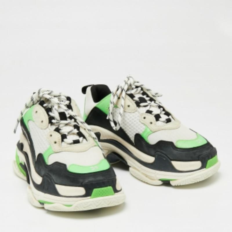 Balenciaga Multicolor Leather And Mesh Triple S Clear Sneakers Size 39 For Sale 1