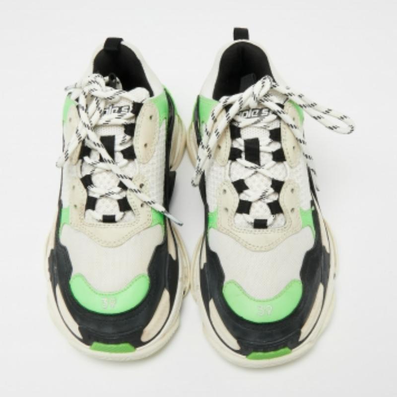 Balenciaga Multicolor Leather And Mesh Triple S Clear Sneakers Size 39 For Sale 3