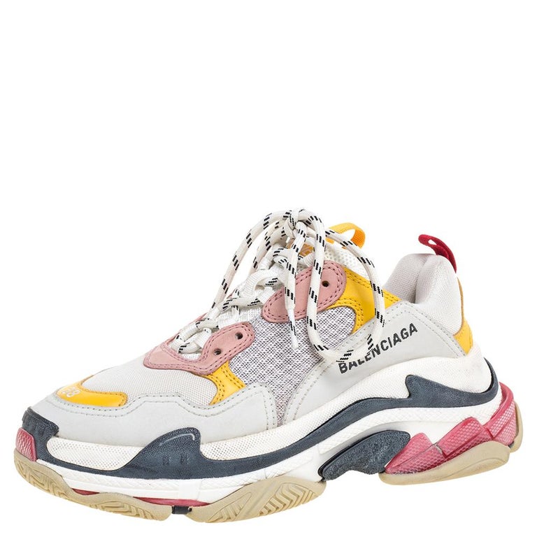 Balenciaga Multicolor Leather and Mesh Triple S Platform Sneakers Size 38  at 1stDibs | balenciaga 38 shoes, multi color balenciaga, balenciaga  sneakers 38