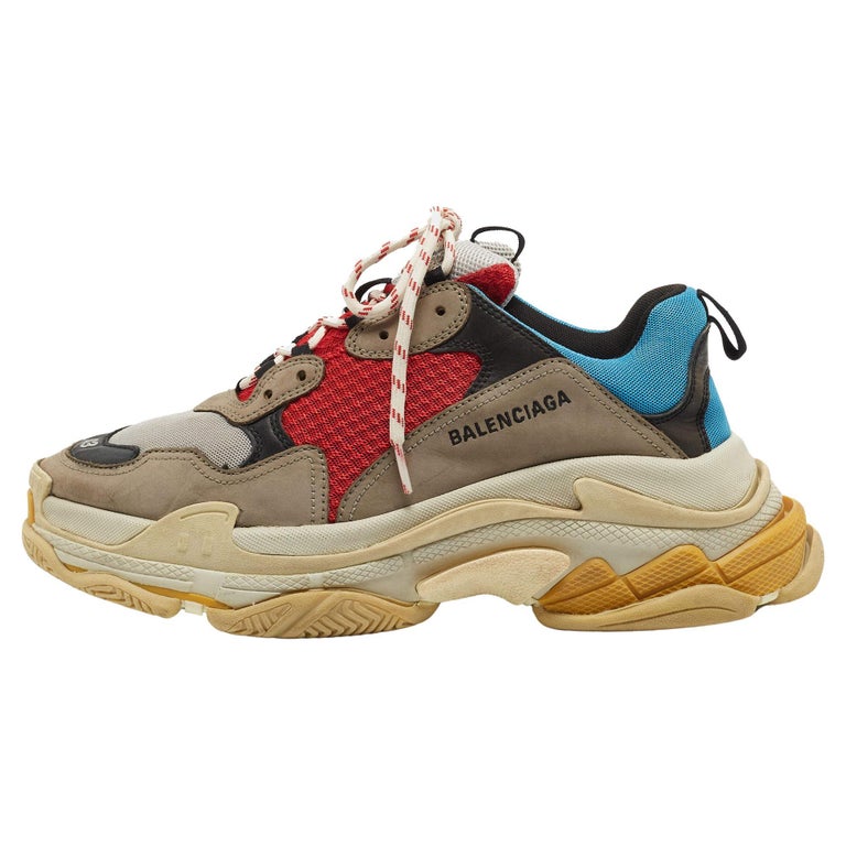 Balenciaga Piel Multicolor Y Malla Zapatillas Plataforma Triple S Talla 43  en 1stDibs