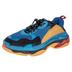 Balenciaga Multicolor Leather and Mesh Triple S Sneaker Size 45
