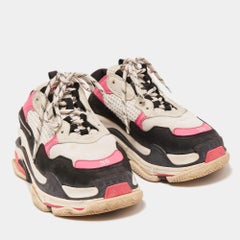 Balenciaga Multicolor Leather and Mesh Triple S Sneakers 39