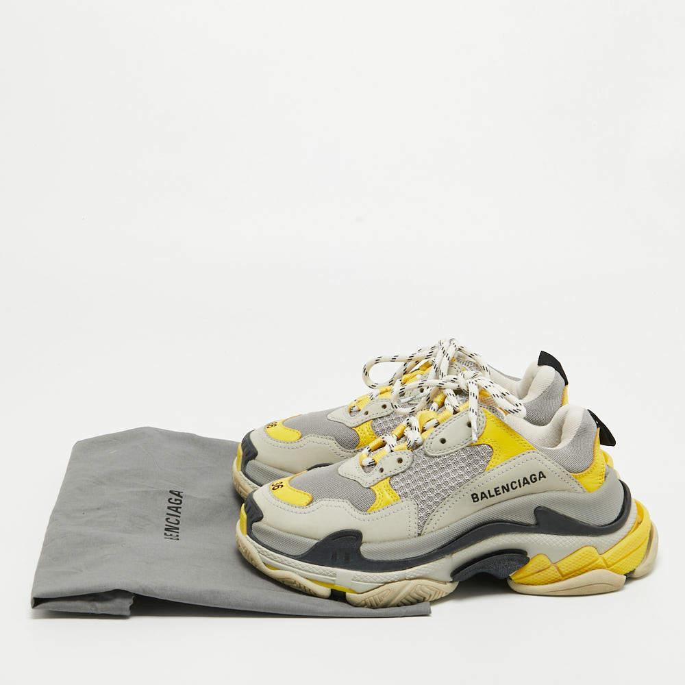 Balenciaga Multicolor Leather and Mesh Triple S Sneakers Size 36 For Sale 5
