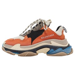 Balenciaga Multicolor Leather and Mesh Triple S Sneakers Size 36