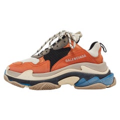 Balenciaga Multicolor Leather and Mesh Triple S Sneakers Size 36