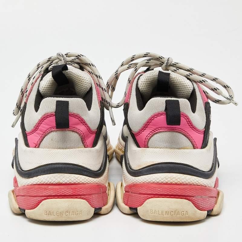 Balenciaga Multicolor Leather and Mesh Triple S Sneakers Size 37 For Sale 4