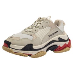 Balenciaga Multicolor Leather And Mesh Triple S Sneakers Size 39