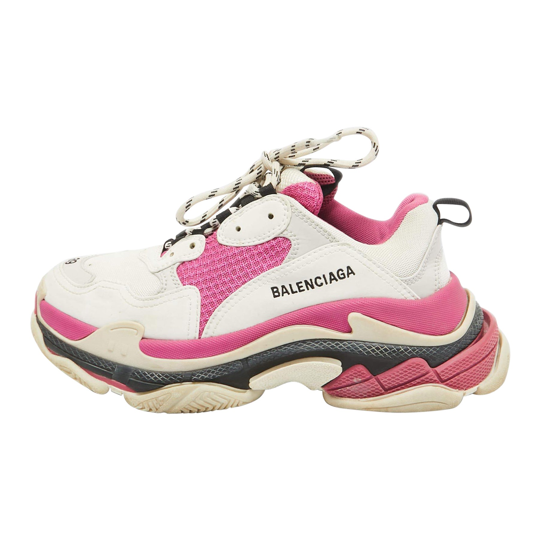 Balenciaga Multicolor Leather and Mesh Triple S Sneakers Size 39