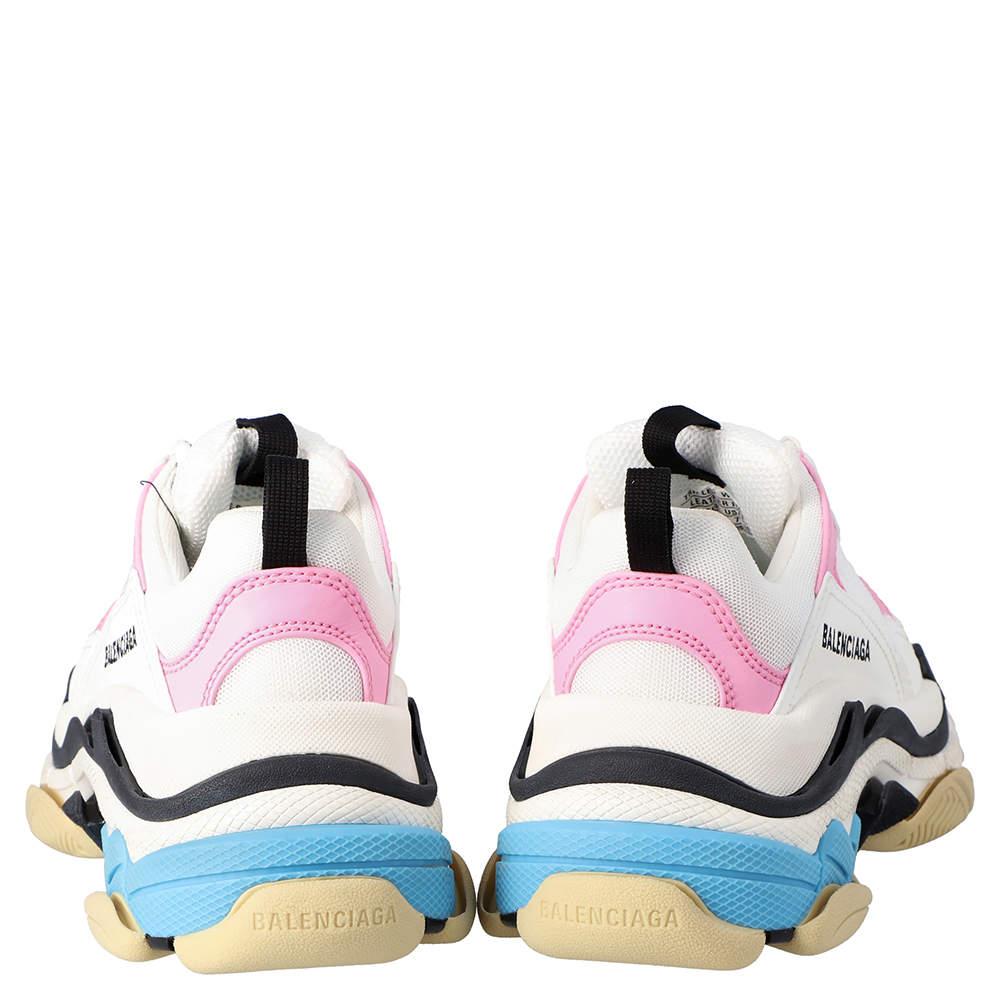 Women's Balenciaga Multicolor Leather and Mesh Triple S Sneakers Size EU 40 For Sale