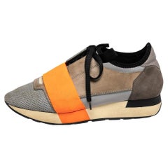 Balenciaga Multicolor Leather And Suede Race Runner Sneakers Size 36
