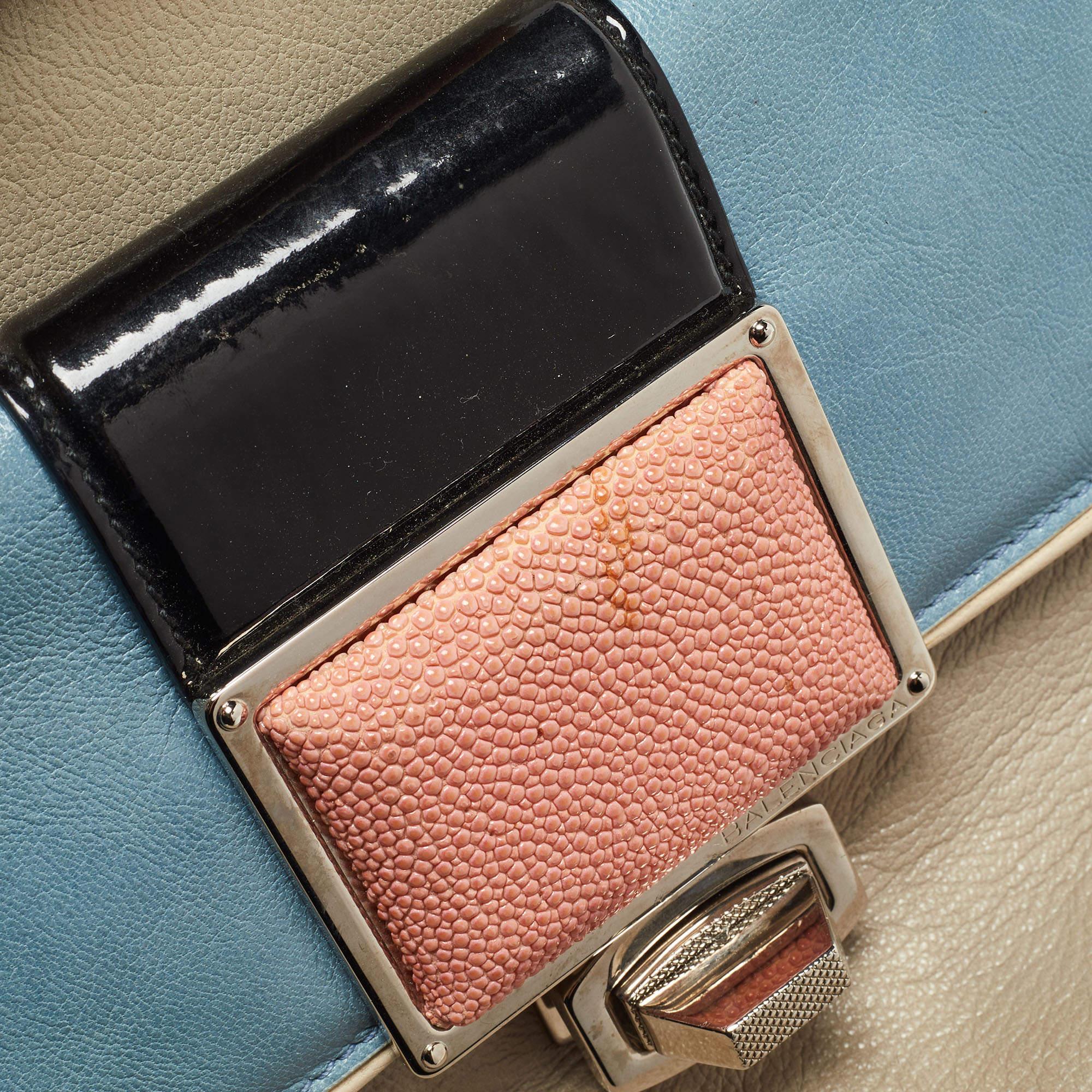 Balenciaga Multicolor Leather Cherche Midi Shoulder Bag In Fair Condition For Sale In Dubai, Al Qouz 2