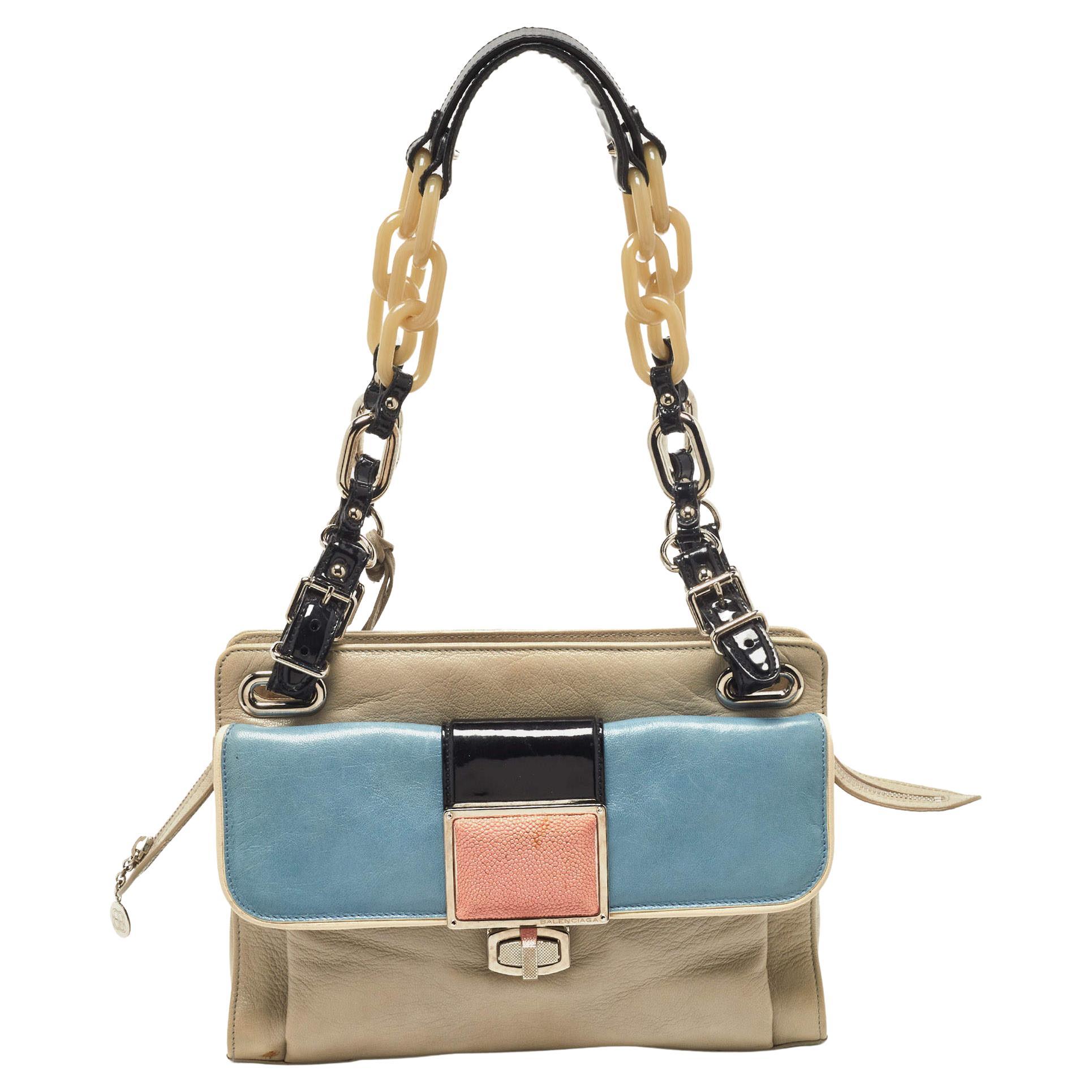 Balenciaga Multicolor Leather Cherche Midi Shoulder Bag For Sale