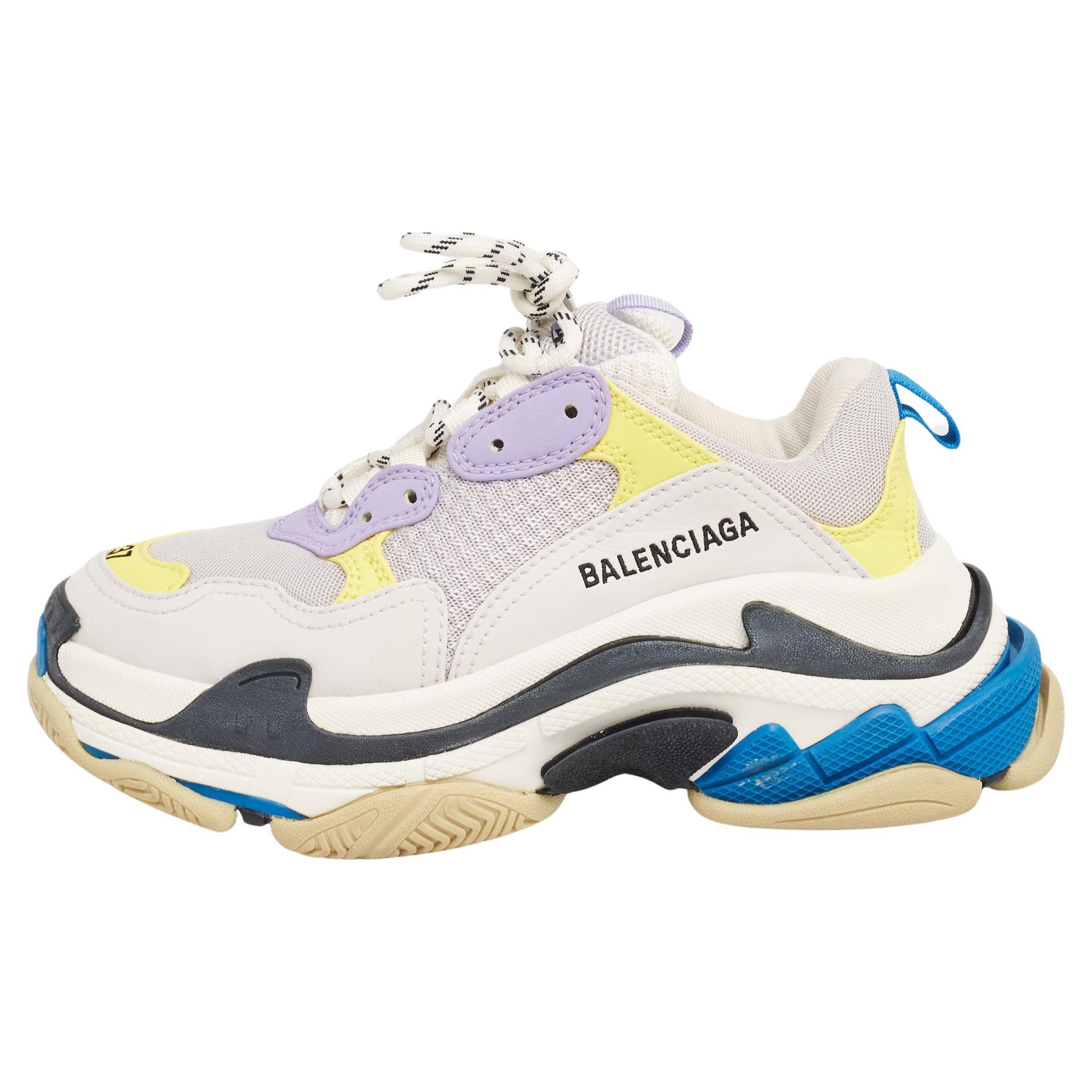 triple s leather and mesh trainers