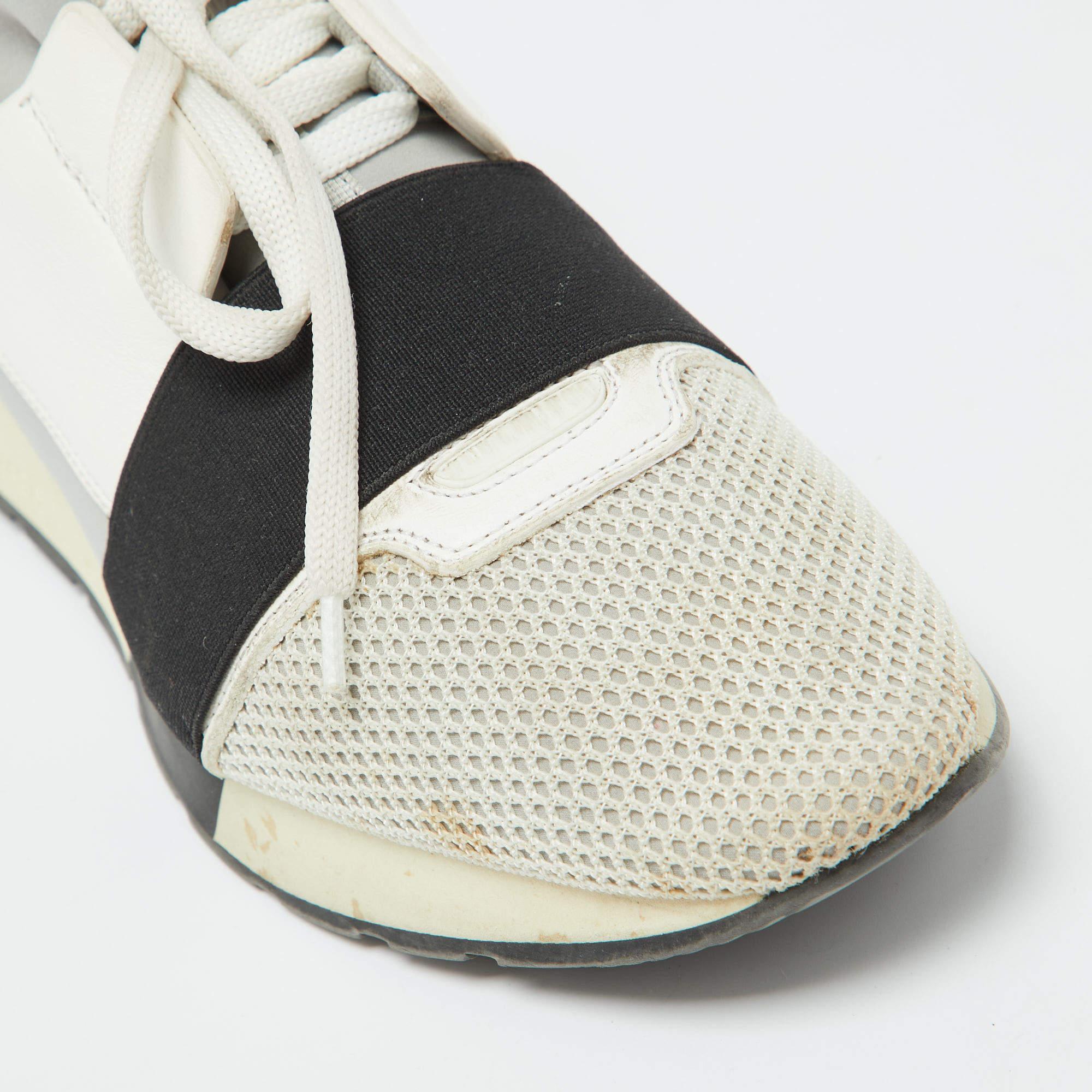 Balenciaga Multicolor Leder Mesh Wildleder Race Runner Low Top Turnschuhe Größe 40 im Angebot 2